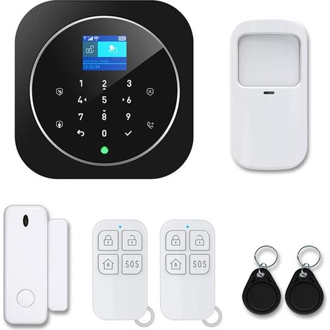 Intelligentes Sicherheitssystem für Ihr Zuhause mit App-Steuerung, WLAN, GSM und 2G-Einbruchmeldeanlage mit Türbewegungssensor für Haus, Wohnung und Büro (1/5)