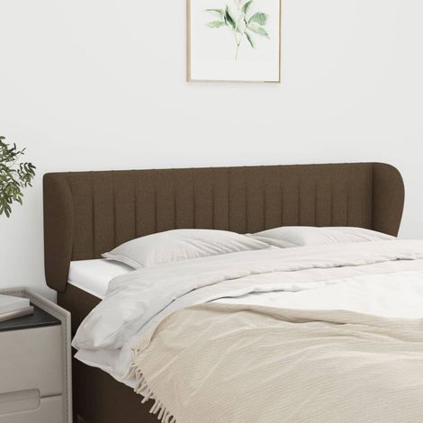 Kopfteil mit Ohren Dunkelbraun 147x23x78/88 cm Stoff (1/5)