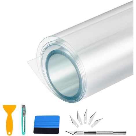 Film Transparent Autocollant, Covering Voiture 30 x 300cm, Film de Protection de Peinture Auto-adhésif, Film Adhesif Transparent pour Voiture, Moto, Vélo, avec des Outils (1/5)