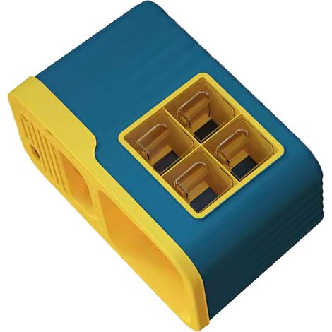 Étagère de rangement pour épices et condiments de cuisine en plastique, multifonctionnelle, avec porte-couteaux et organisateur d'épices, bleue et jaune, 4 compartiments (1/5)