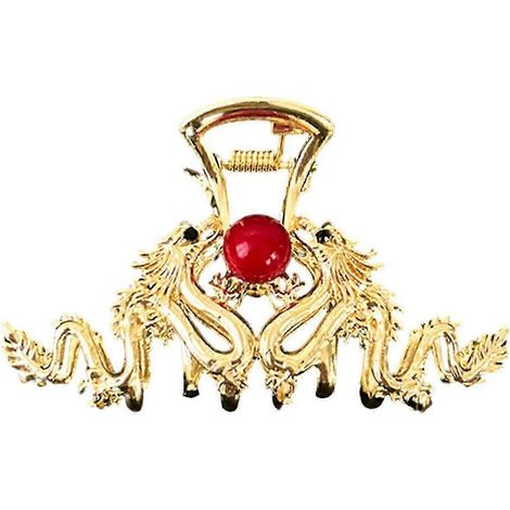 Pince à cheveux pour femme en forme de dragon, ornée de strass, griffes solides, antidérapante, idéale pour le Nouvel An et résistante à la casse.-D (1/5)
