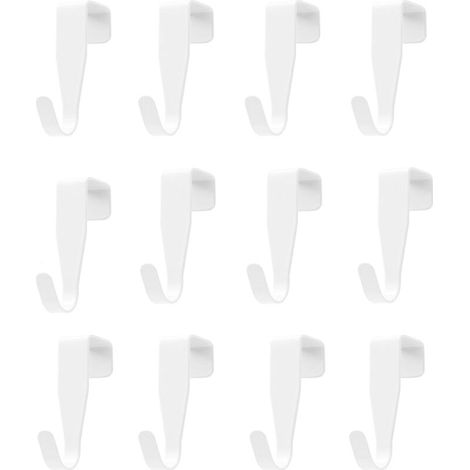 Bardusch-12 crochets pour porte – blanc – convient portes/tiroirs/armoires – multi-usages (1/5)