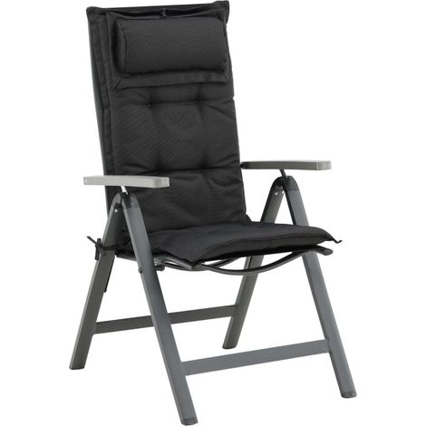 Cus coussin de jardin pour 5 positions chaise noir.
