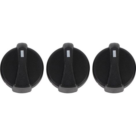 Jeffergarden Lot de 3 boutons de commande de ventilateur de chauffage/climatisation 121-0001-000, compatibles avec les modèles Peterbilt 330, 335, 357, 367, 375, 378, 379, 384, 386 et 387 (noir). (1/5)