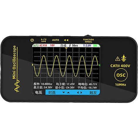 Mini oscilloscope à écran plat, monocanal, 10 MHz, 48 MSa/s, portable pour la réparation électrique et automobile. (1/5)