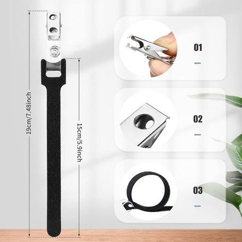 12 couleurs : Noir Matériaux : Plastique + Métal Sangles de fixation pour tuyau CPAP et clips anti-nœuds. (1/5)