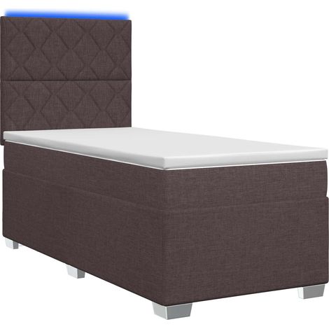 Maison Exclusive - Letto box spring con materasso Marrone Scuro 100 x 200 cm (1/5)