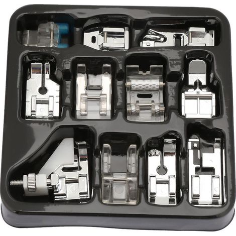 Set mit 11 Nähfüßen für Haushaltsnähmaschinen, Kanten- und Saumzubehör (1/5)