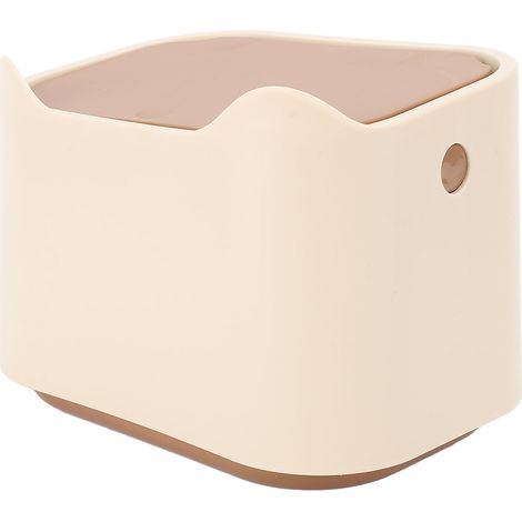 Poubelle à litière pour chat avec couvercle à pression, design fermé, compacte et multifonctionnelle, idéale pour la maison. (1/5)