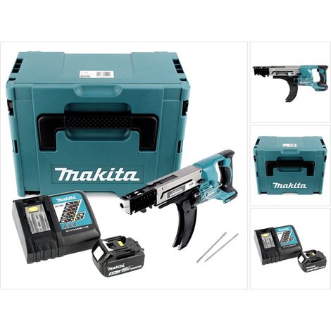 Makita DFR 750 RM1J Akku Magazinschrauber 18V 45-75mm + 1x Akku 4,0Ah + Ladegerät + Makpac (1/5)