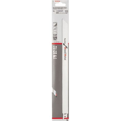 BOSCH S1222VF (pkt of 5) Flexible for wood + metal 300mm