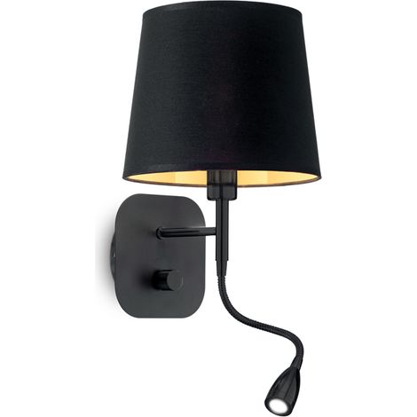 Applique Industrial-Minimal Nordik Metallo Nero 2 Luci E14 1,5W K Luce (1/2)