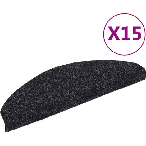 Maison Exclusive - Tappetini per scale autoadesivi 15 pz 65x21x4 cm neri semicircolari grandi