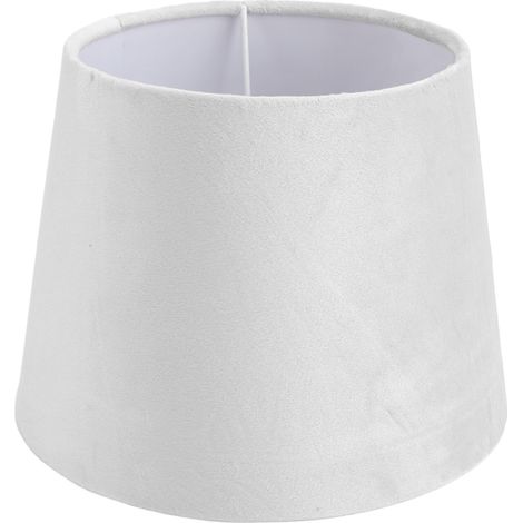 Abat-jour conique blanc, petit abat-jour en tissu pour lampe de table ou lampadaire, double usage E27/E14, fabriqué artisanalement. (1/5)