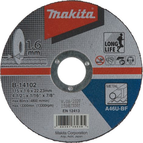 MAKITA lame de coupe en acier 115x1,6x22,23 mm B-14102