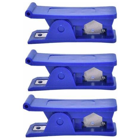 3pcs Pipe Cutter, Plastic Pipe Cutter, Economical Soft Silicone Rubber PVC PU Nylon Plastic Pipe Tube Cutter Tool Cutting Tool (Blue) (1/4)