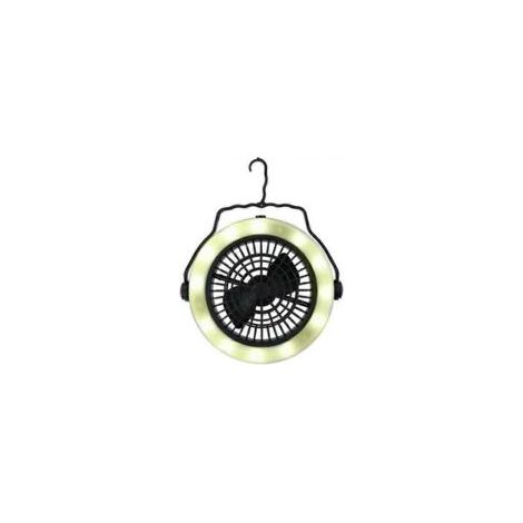 Campinglampe mit Ventilator, batteriebetrieben, schwarze LED - Crezuo