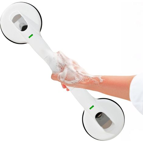 Poignée de Baignoire, Barre d'Appui à Succion pour Salle de Bain 150 KG, 45 CM Douche Barre d'appui À Succion pour Baignoire Âgées, Sans Perçage, pour Enfants et Seniors (1/5)