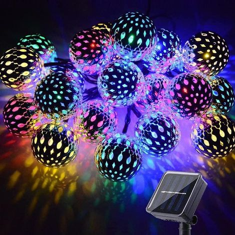 Guirlande Lumineuse Exterieur Solaire,7M(23FT) 50 LED Guirlande Guinguette,étanche IP44,8 Modes,Idéale Décoration pour Jardin,Balcon,Fête,Mariage,Noël (1/5)