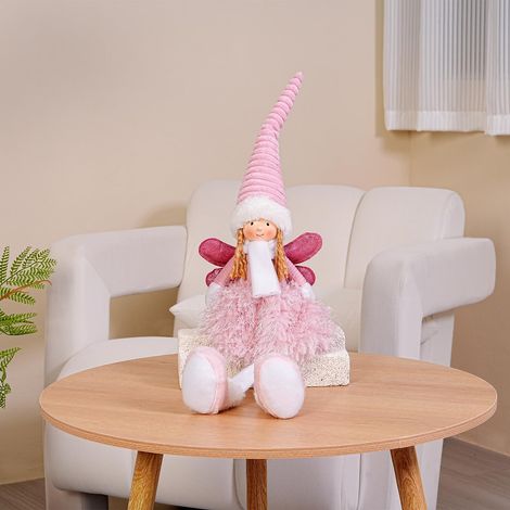 Figurine d'ange de Noël, décoration de fée, décoration de Noël pour bureau et fenêtre, poupée ange, décoration d'intérieur, bureau, décorations de Noël (rose) (1/5)