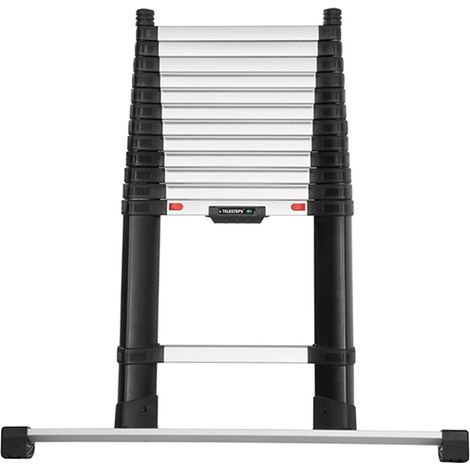 Echelle télescopique 4.10m avec barre stabilisatrice - Marches largeur 80mm - Hauteur de travail max. 4.90m - TEL-72241BARR (1/5)