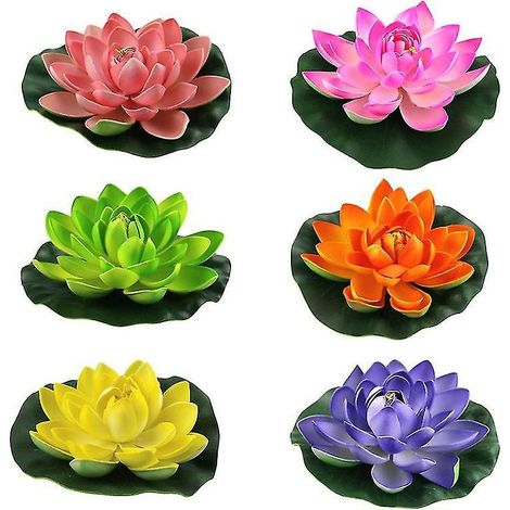 Set mit 6 künstlichen Lotusblumen (1/3)