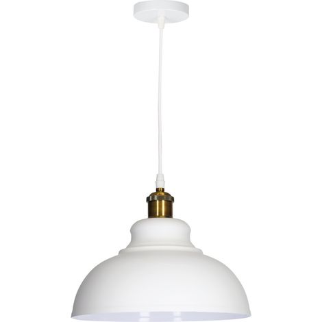 Lámpara de techo colgante serie "Akure" E27 (40W máximo 230V) IP20 Ø20cm color blanco (1/5)