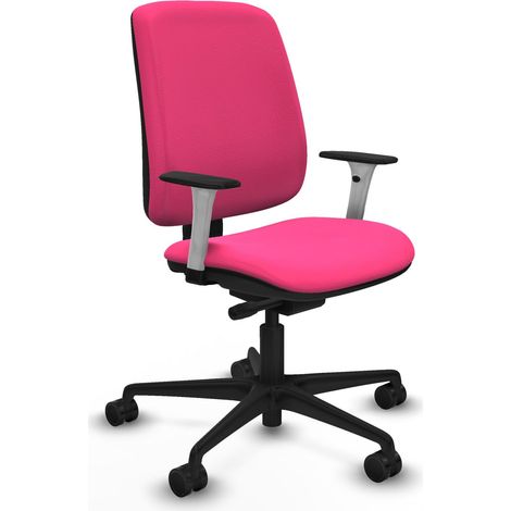 Chaise de bureau piqueras y crespo Alares rose accoudoirs blancs (1/2)