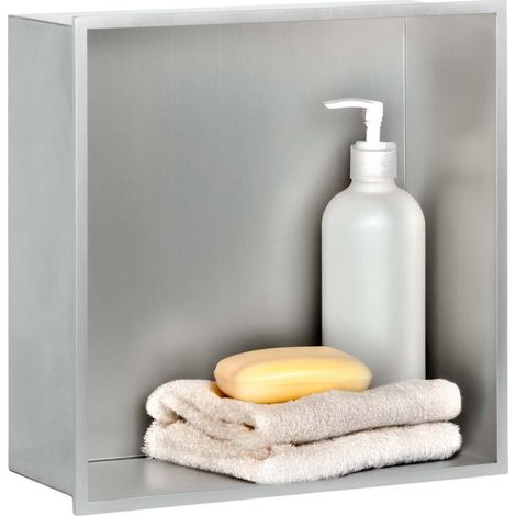 DALSYS Wandnische Edelstahl, moderne Duschnische, Keine Fliesen erforderlich, wasserdicht - 30x30x12cm, Silber