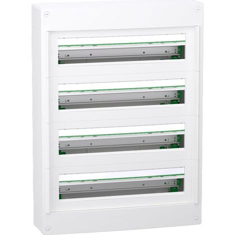 Schneider Electric – Coffret électrique nu saillie 4 rangées 24 modules – Indice de protection IP40 – Connexion à vis et Push-in – LVSXT424 (1/2)