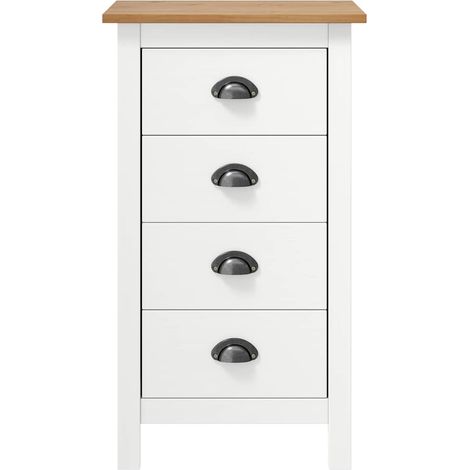 vidaXL Credenza Hill Bianca 46x35x80 cm in Legno Massello di Pino