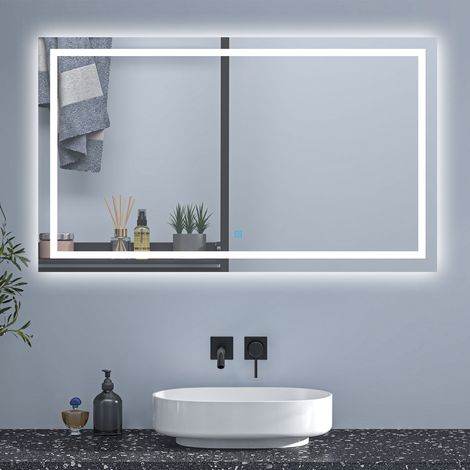 SKY Bathroom Wall-mounted LED Mirror with Anti-Fog Technology & Smart Memory LED Lighting–Dimmable white Color,IP44 Waterproof Design,140x70cm