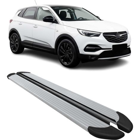 OMAC Trittbretter für Opel Grandland X 2017-2024 L1 Aluminium Silber