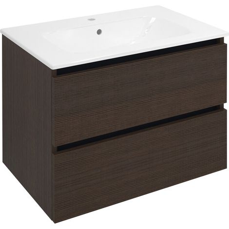Meuble sous-vasque EZARA 69,8x52x46cm, pin rustique (1/4)
