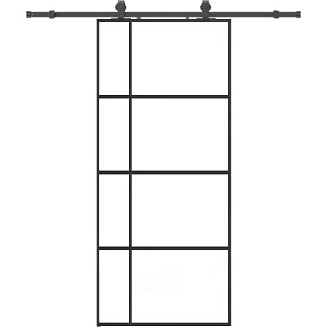Maison Exclusive - Puerta corredera con set herrajes negro 90x205