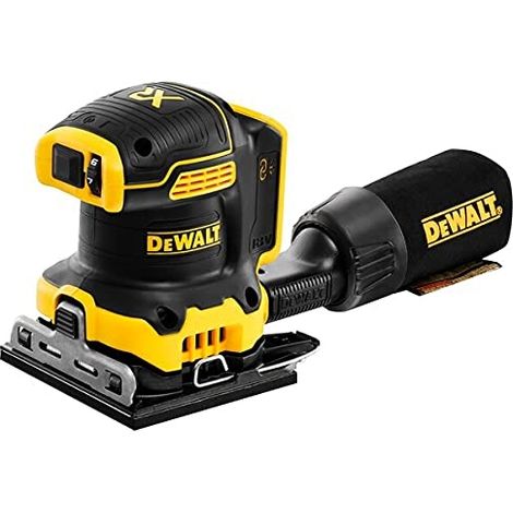 Dewalt – Ponceuse vibrante 18V – Moteur brushless – Vitesse variable 8000 à 13500 orbites/min – Plateau 108 x 115 mm – Pour bois dur et teck
