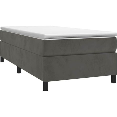 Estructura de cama con somier terciopelo gris oscuro 100x200cm vidaXL