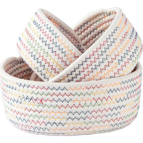 pcs braided cotton rope storage baskets, bathroom changing table accessories (1/5)