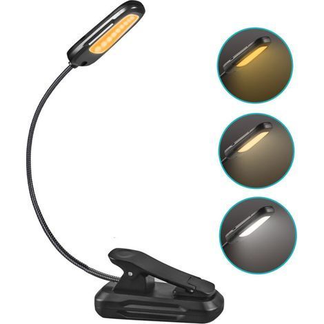 pair Lampe de Lecture 9 LED Liseuse Lampe Clip Rechargeable USB 9 Modes de Luminosité et 3 Température de Couleur, 360°Cou Flexible Lampe Pince pour Lit, Livre, Veilleuse pour Nuit et Lampe de Chevet (1/5)