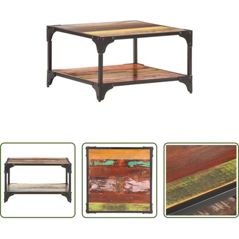 Bois de récupération - Table basse 60x60x35 cm Bois de récupération massif (1/5)