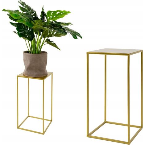 Supporto per fiori da terra in metallo color oro, design moderno, taglia S, 25x25x47 (1/5)