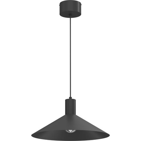 Suspension minimaliste noire cône 40 cm 1xE27 15W Nox Luminex (1/2)