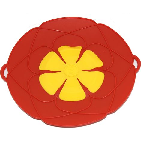 26CM silicone ménage anti-déversement, anti-poussière et anti-éclaboussures cache-pot cuisine résistant aux hautes températures anti-éclaboussures anti-ébullition cache-pot(rouge) (1/5)
