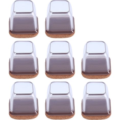 Protège-Chaises Anti-Rayures avec Patins Feutrés, Capsules pour Pieds de Furniture en TPE, 8 Pièces, Format Carré ou Rond, Tailles S/M/L, Couleur Transparente ou Brune, Protection pour Parquets (1/5)