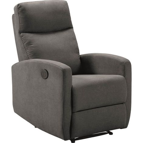 Fauteuil relax électrique tissu waterproof gris foncé - MERIAL (1/5)