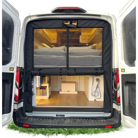 Moustiquaire anti-insectes pour Ford Transit 2015-2025, porte arrière de toit central, adaptée pour Transit 150 250 350, moustiquaire avec panneau de confidentialité, moustiquaire occultante contre le (1/5)