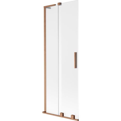 Mexen Velar L mampara de bañera de 2 hojas deslizables 75 x 150 cm, esmerilado, cobre cepillado - 896-075-003-31-65 (1/5)
