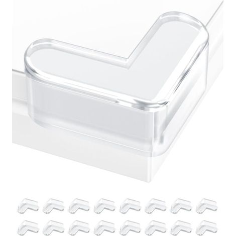 Étuis de protection transparents anti-chocs en acrylique en forme de L pour coins de table, 16 pièces – Accessoires de sécurité enfant pour meubles domestiques