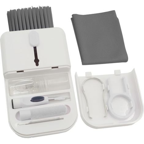 Kit de nettoyage pour clavier d'ordinateur portable, PC et iPhone/iPad/MacBook Pro, spray nettoyant écran 11 en 1 pour appareils électroniques(blanc)