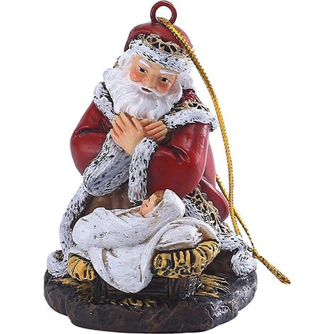 Ornements de fête le Père Noël attend pendentif décoration sapin de Noël décoration de Noël cadeau artisanat en résine (1/5)